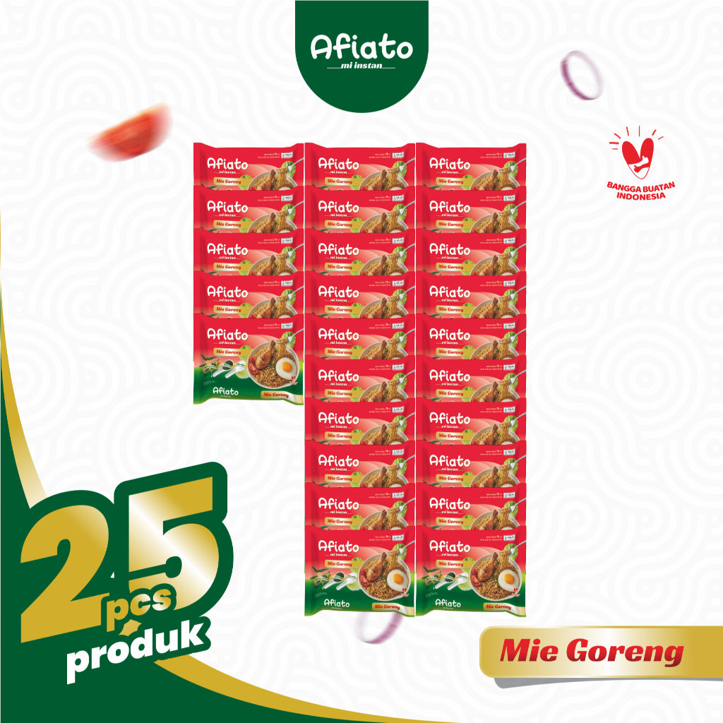 25 Pack Mie Instan Goreng Afiato | Enak Lebih Murah Bermanfaat | Mie Enak Kaya Manfaat | Mie dengan 