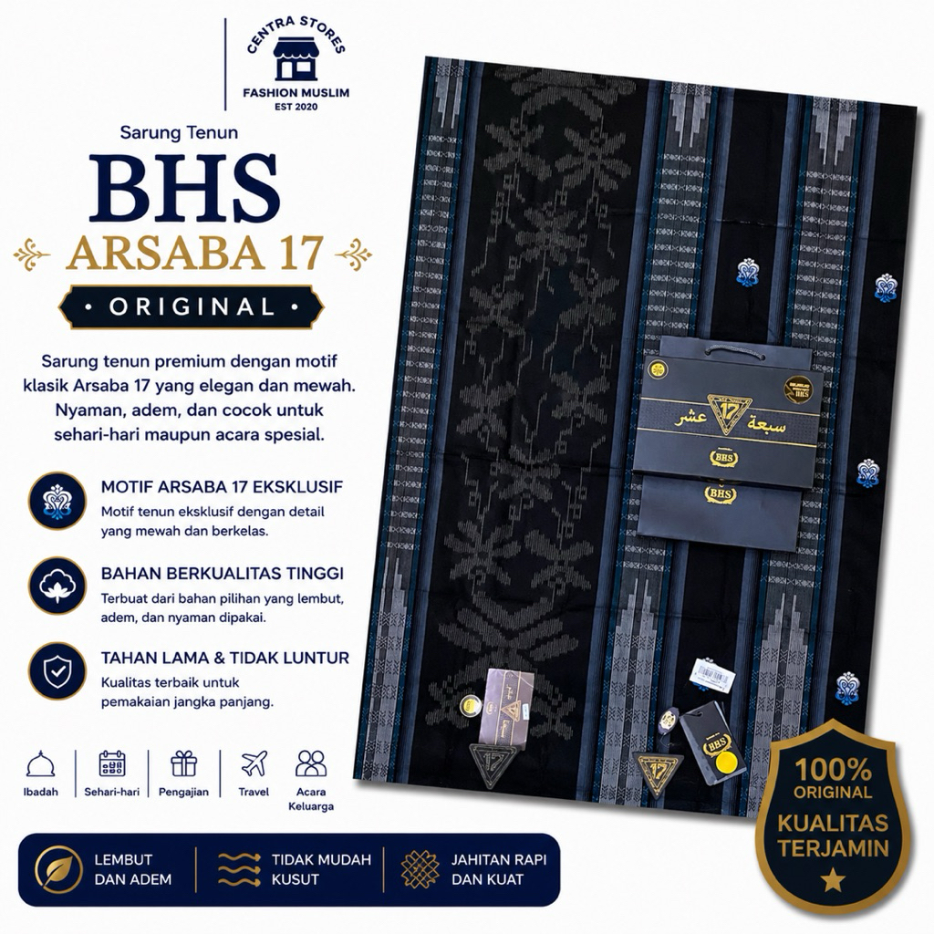 Sarung BHS 17 Songket Jacquard Dobby Original Behaestex