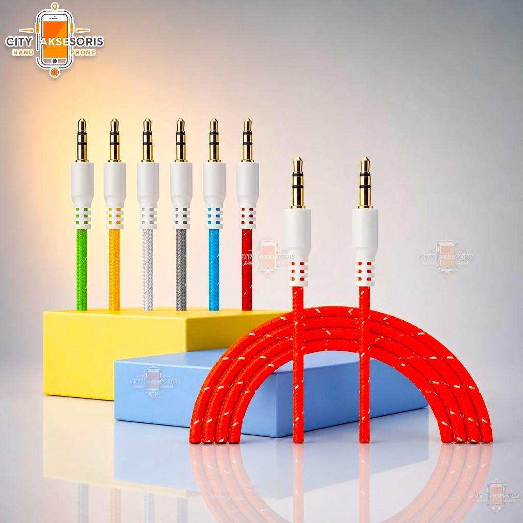 Kabel AUX 1in1 Jack 3.5mm to 3.5mm Kabel Audio Musik HP ke Speaker Universal AUX 1M 1.5M