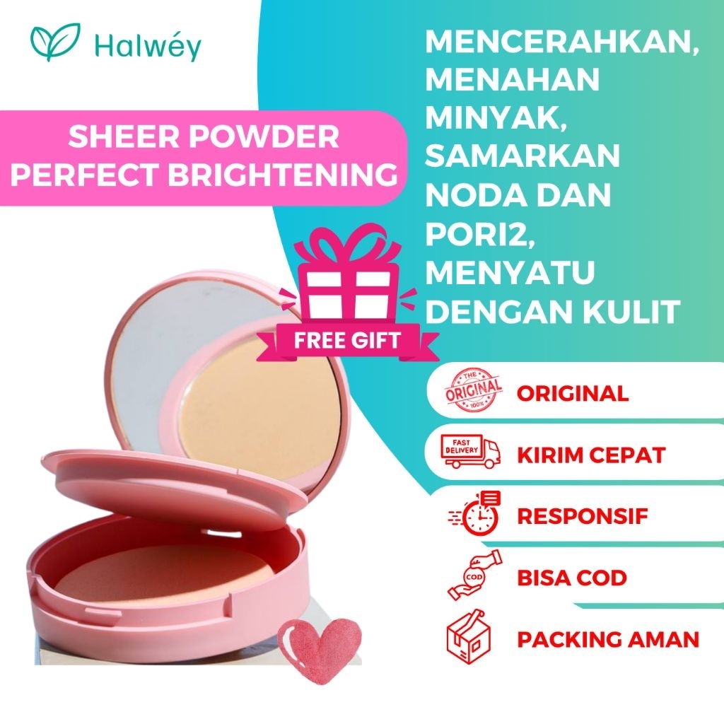 HALWEY SHEER POWDER PERFECT BRIGHT SPF 30 BEDAK PADAT