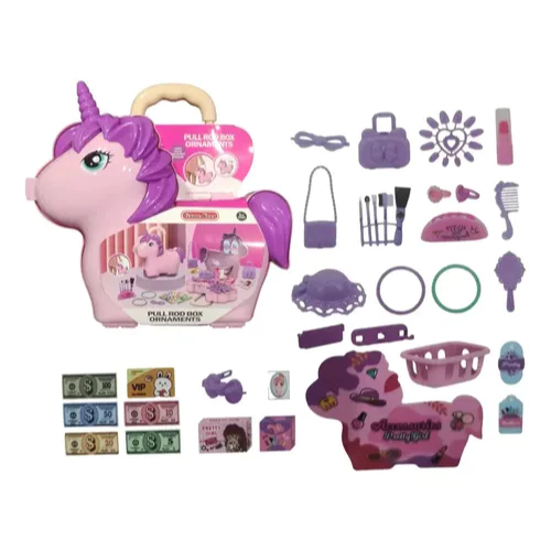 Mainan Tas Make Up Mainan koper Set Kecantikan Kuda Poni