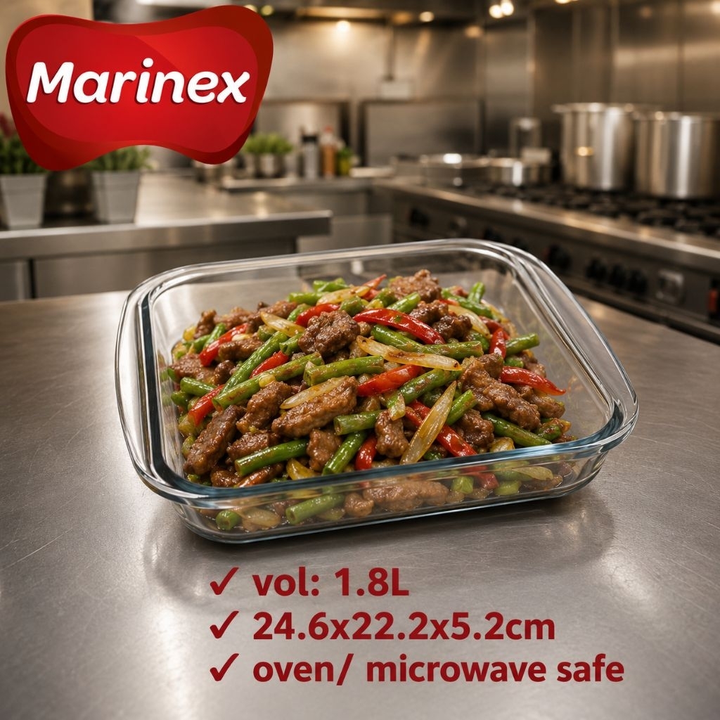 MARINEX Loyang Kaca Persegi 1.8L/ Loyang Persegi MARINEX 6222