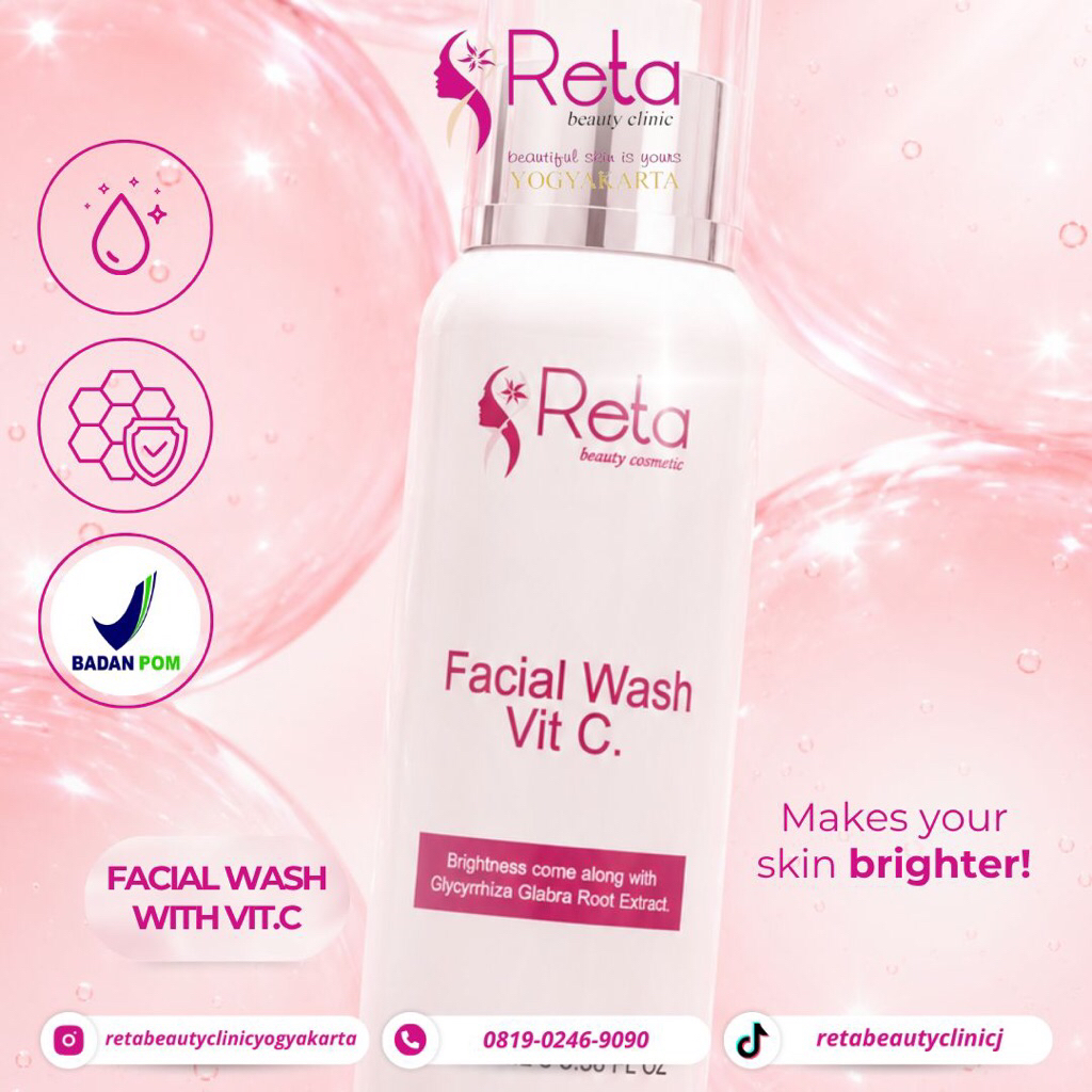 Facial Wash Vitamin C / pembersih wajah / reta beauty clinic / facial /  sabun pembersih wajah / was