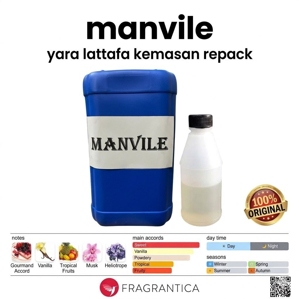 MANVILE / Y LATTAFA /KEMASAN REPACK/BIBIT MURNI 100%