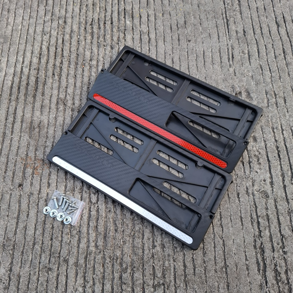 Dudukan Plat Nomor Motor List Merah Putih Tempat Plat Nomor Ori Bg Wing Free Baut Universal Semua Mo