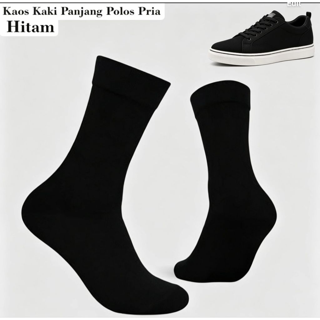 KAOS KAKI HITAM PANJANG//KAOS KAKI COWOK HITAM PANJANG//KAOS KAKI LAKI LAKI HITAM PANJANG//KAOS KAKI