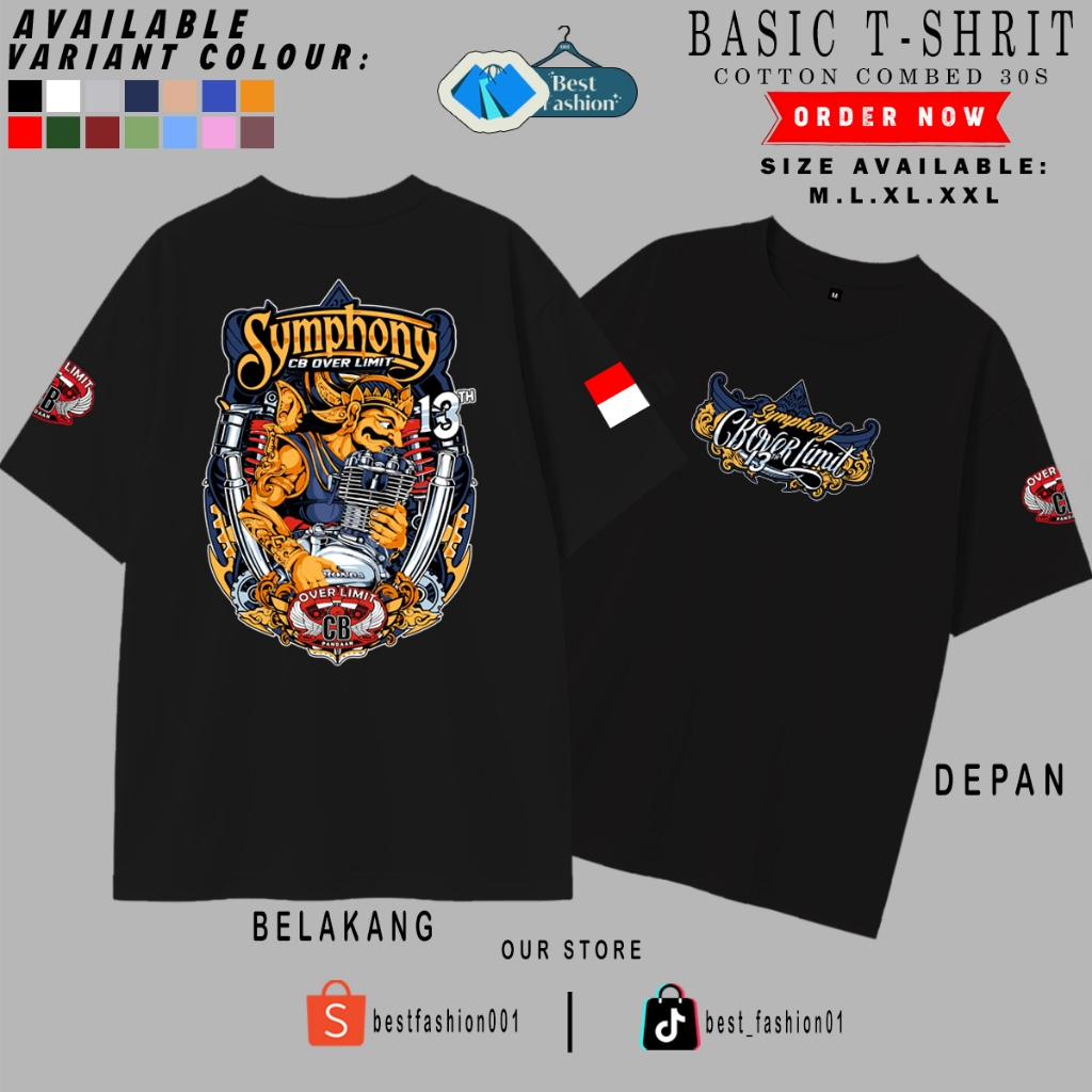 Kaos acara symphony cb over limit pandaan 13 tahun