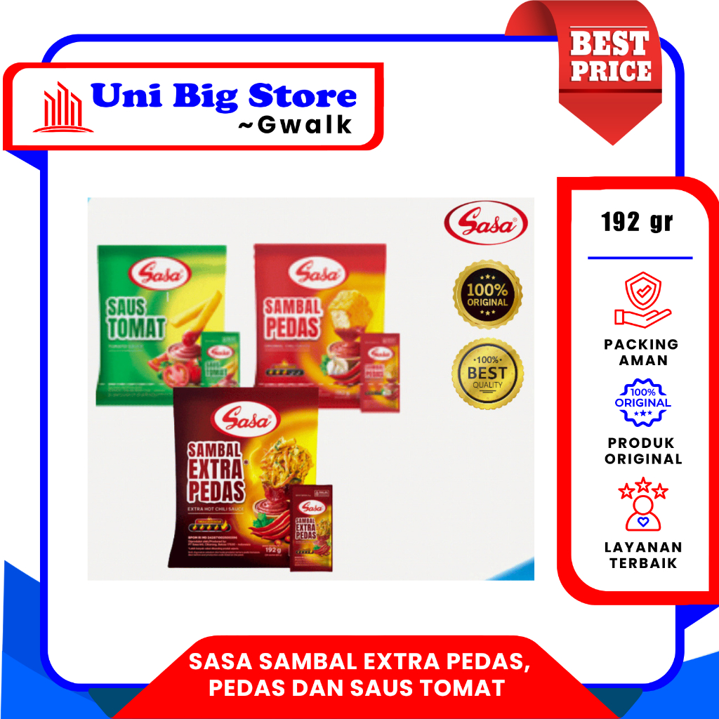 SASA SAOS TOMAT - SAMBAL - EXTRA PEDAS SACHET - (24 pcs x 9 gr)