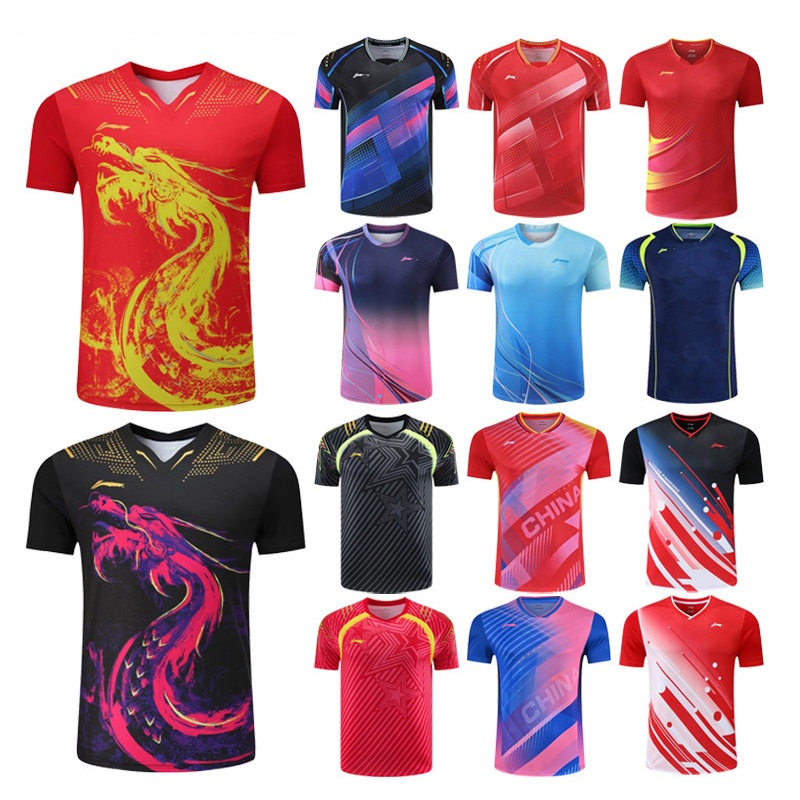 Kaos T-shirt Sport Jersey Pingpong Li Ning Olahraga Tenis Meja Tim China Premium Dryfit Ping Pong