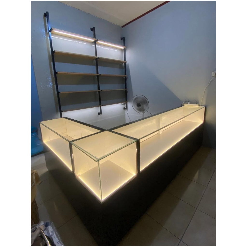 Rak Display Skincare, Parfum & Kosmetik Custom Minimalis | Start 1,8jt/m | Free Desain 3D & Survey L