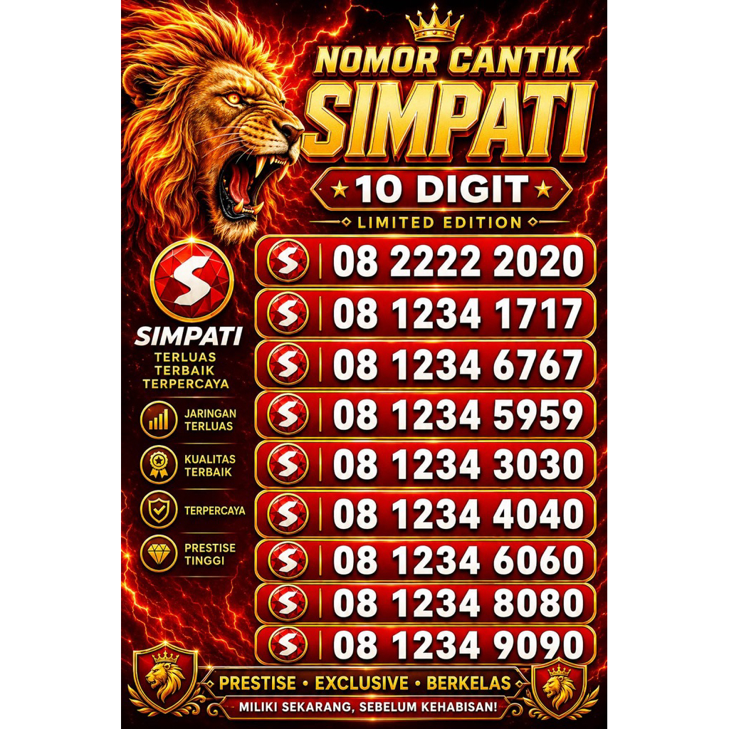 Nomor cantik simpat 11digit 11 digit 10digit 10 digit 10angka nomer kartu perdana Telkomsel simpati 