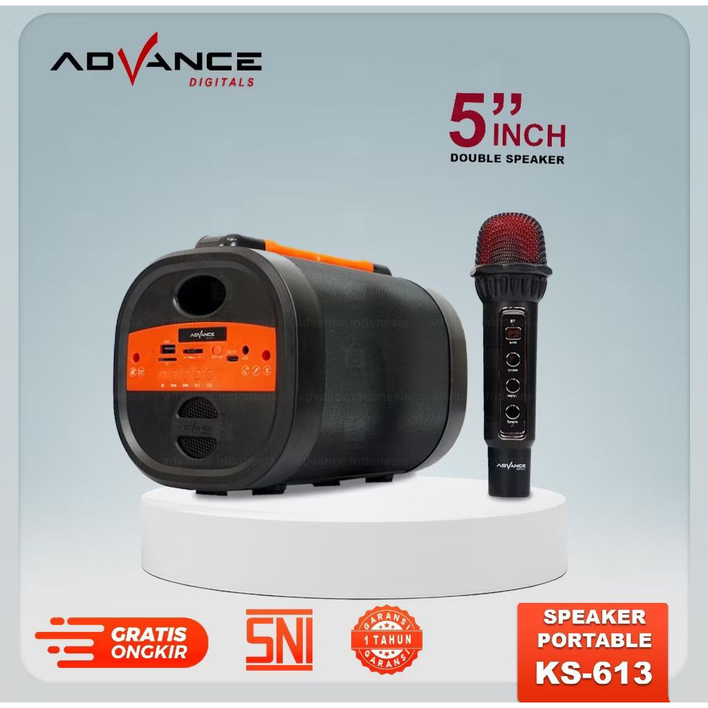 Speaker Advance 5inch KS613 + 1 Mic Wireless Karaoke