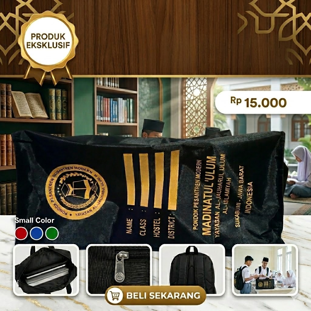 Tas sandal dan  sepatu  custom Travel Olahraga santri santriwati pondok pesantren design suka-suka