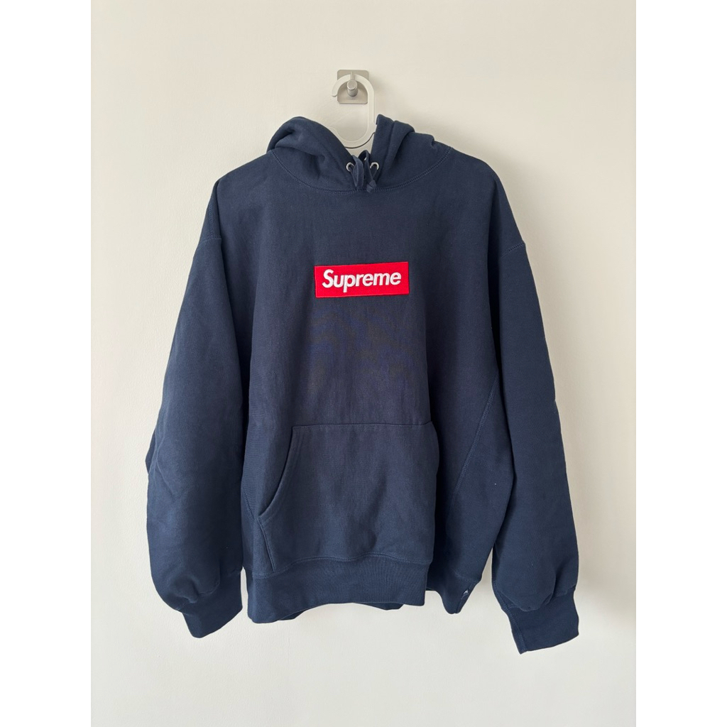 Hoodie Box Logo Supreme Navy FW24 BNWT ORGINAL