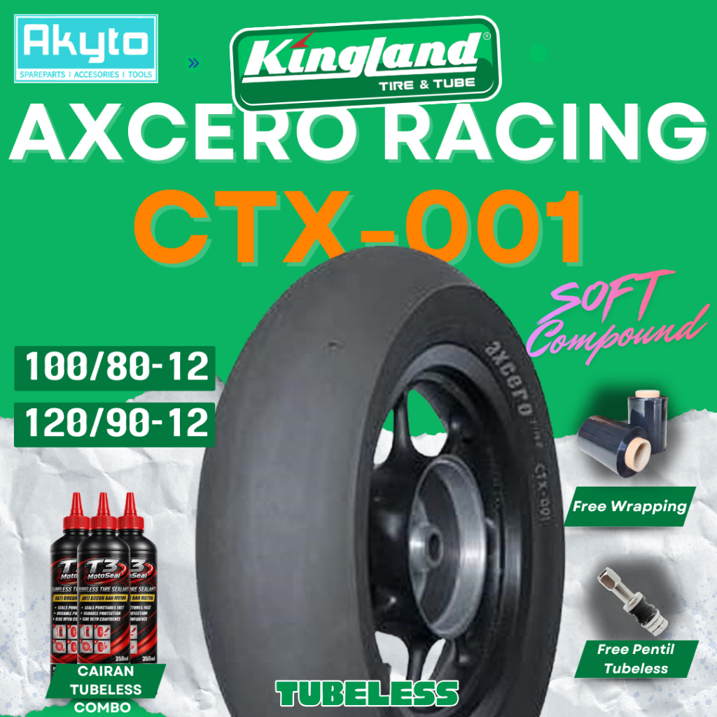 [SOFT COMPOUND] KINGLAND AXCERO RACING DONAT RING 12 / BAN TUBELESS MOTOR SLEEK BALAP NGEDONAT / R12