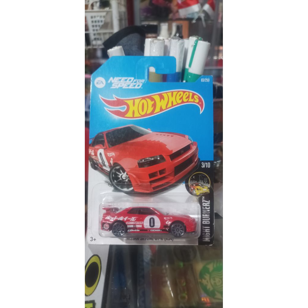 hotwheels nissan SKYLINE R34 GTR merah tampo 0