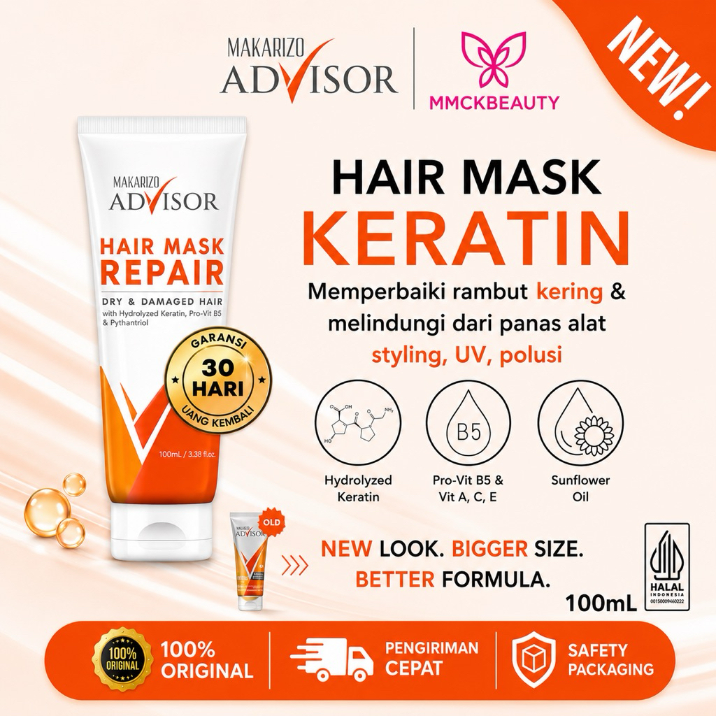 Makarizo ADVISOR HAIR REPAIR Mask 100 mL TUBEEEEEEEEEEEEEEEEE - Masker Rambut / Hair Mask / Rambut L