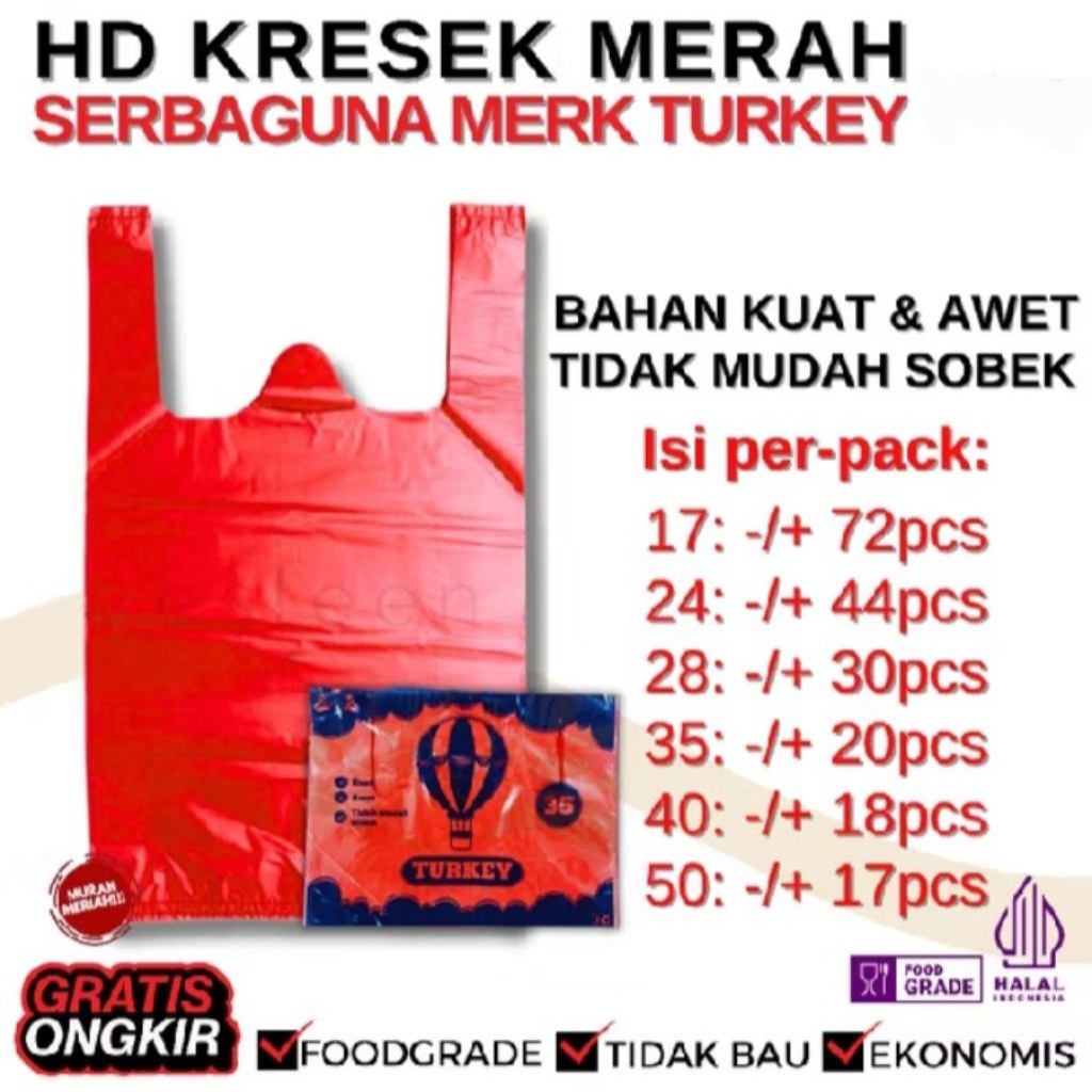 kantong kresek merah turkey | kresek merah tebal