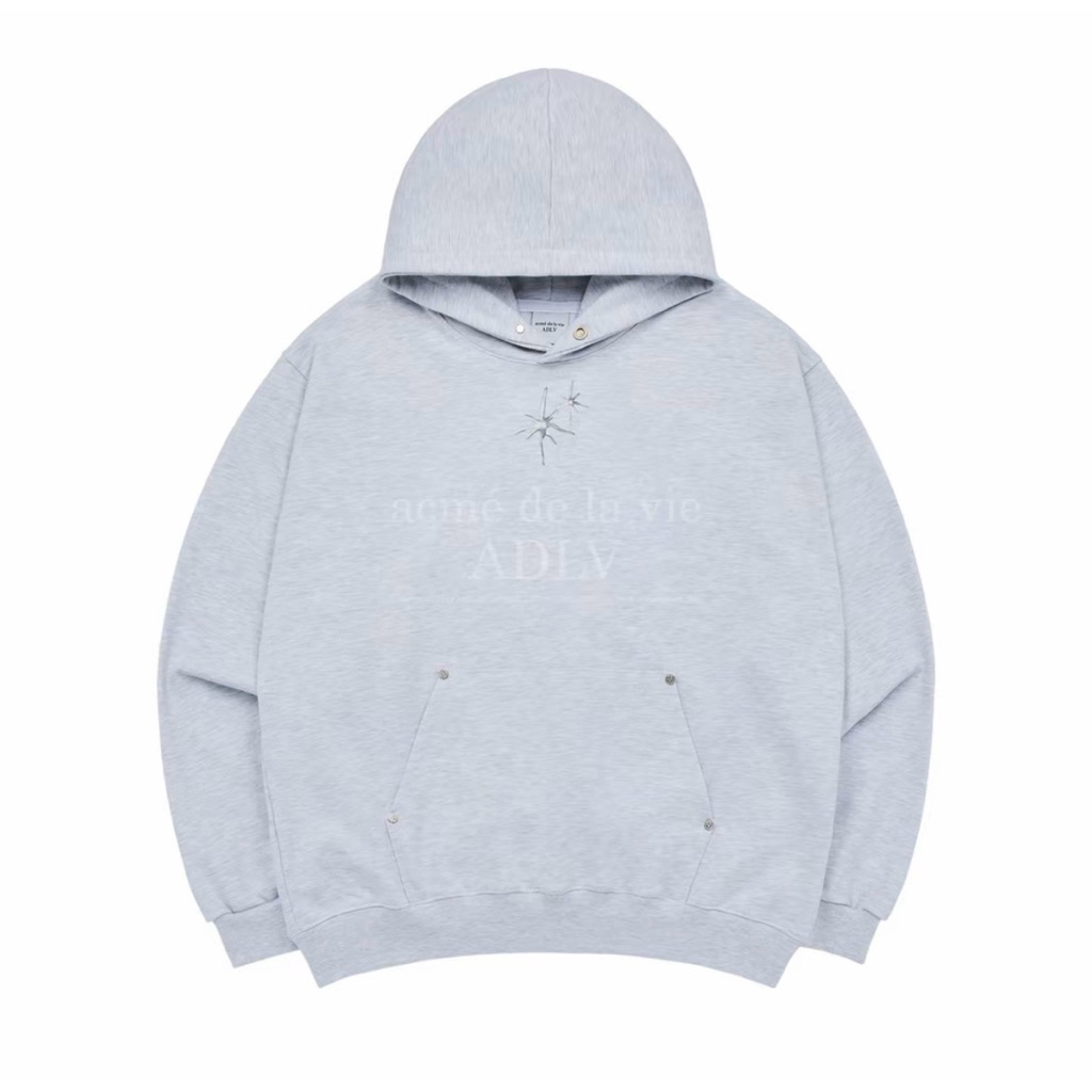 ADLV Creature Metal Logo Hoodie Melange - Hoodie Oversize Wanita Pria Original Acme de la vie