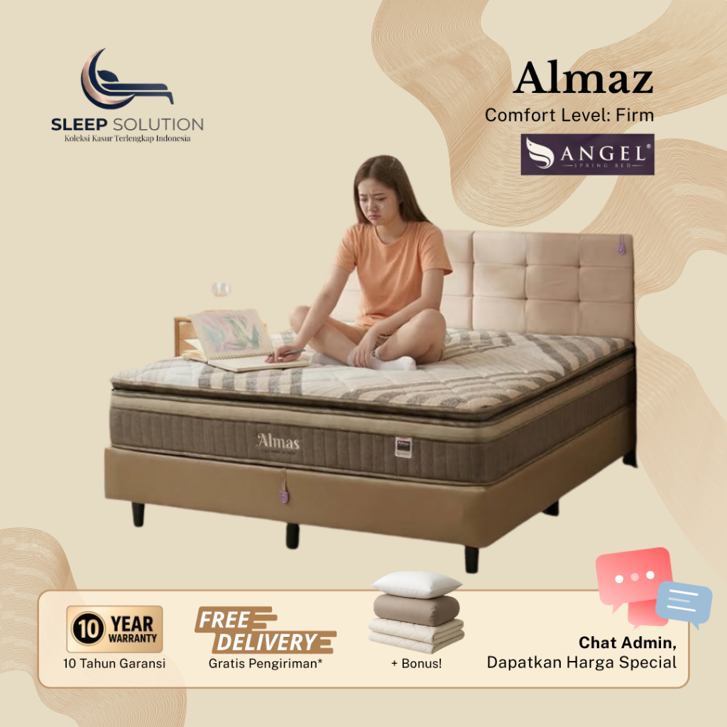 ANGEL ALMAS I Kasur Spring Bed | Matras Premium | 100x200, 120x200, 160x200, 180x200, 200x200
