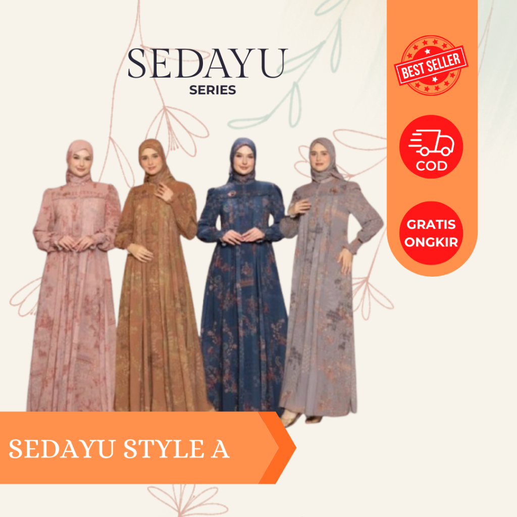 Gamis Muslimah Zameera Sedayu A Royal Signature Dress Mom - Sarimbit Mewah Busui Wudhu Friendly