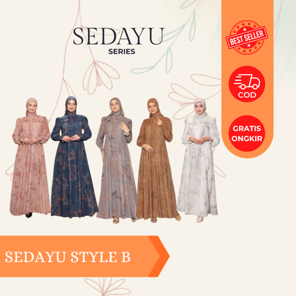 Gamis Muslimah Zameera Sedayu B Royal Signature Dress Mom - Sarimbit Mewah Busui Wudhu Friendly