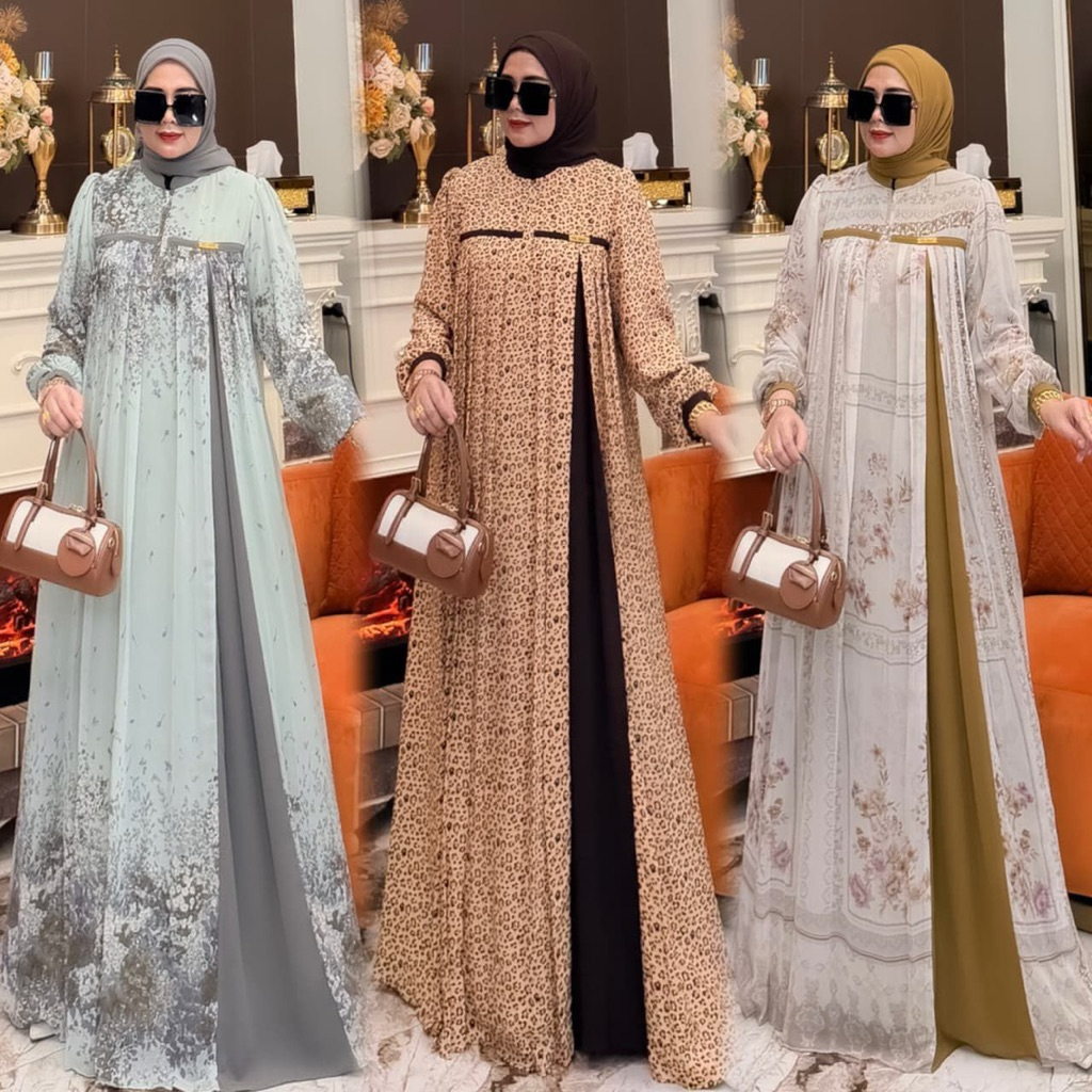 Kameela Set / Gamis Ceruty BabyDoll Set Hijab Segi 4 / COD