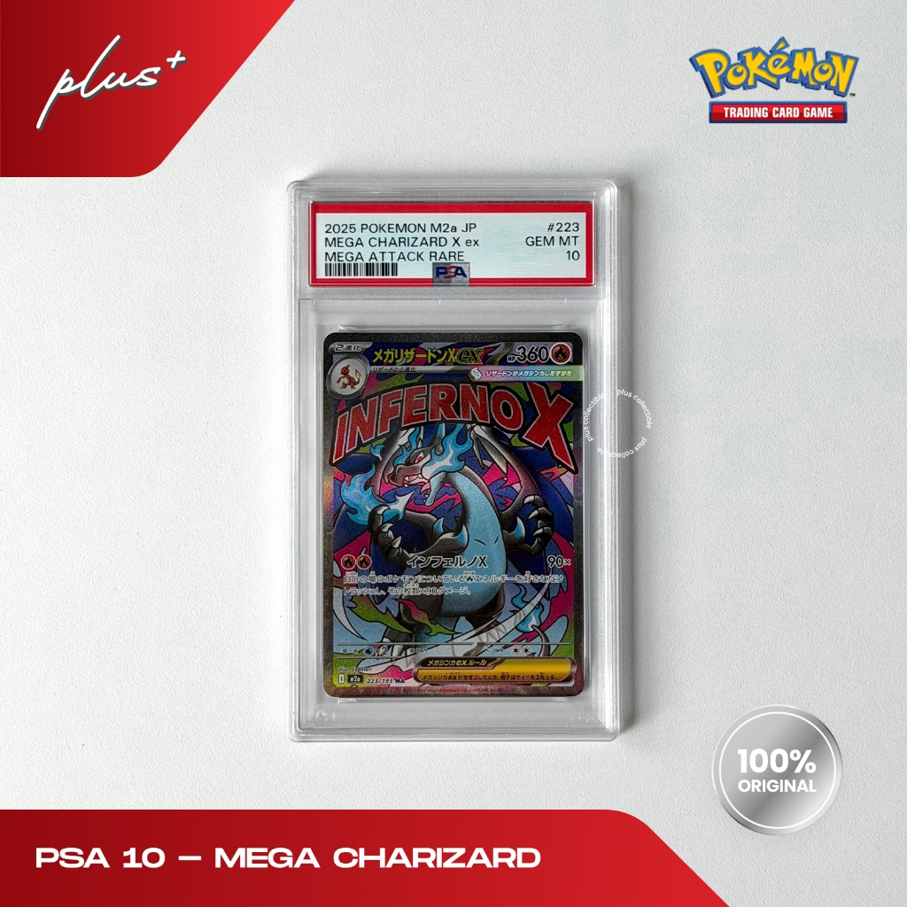 PSA 10 Mega Charizard X EX M2a JP #223 Kartu Pokemon TCG Japan Pokemon Card Original Slab