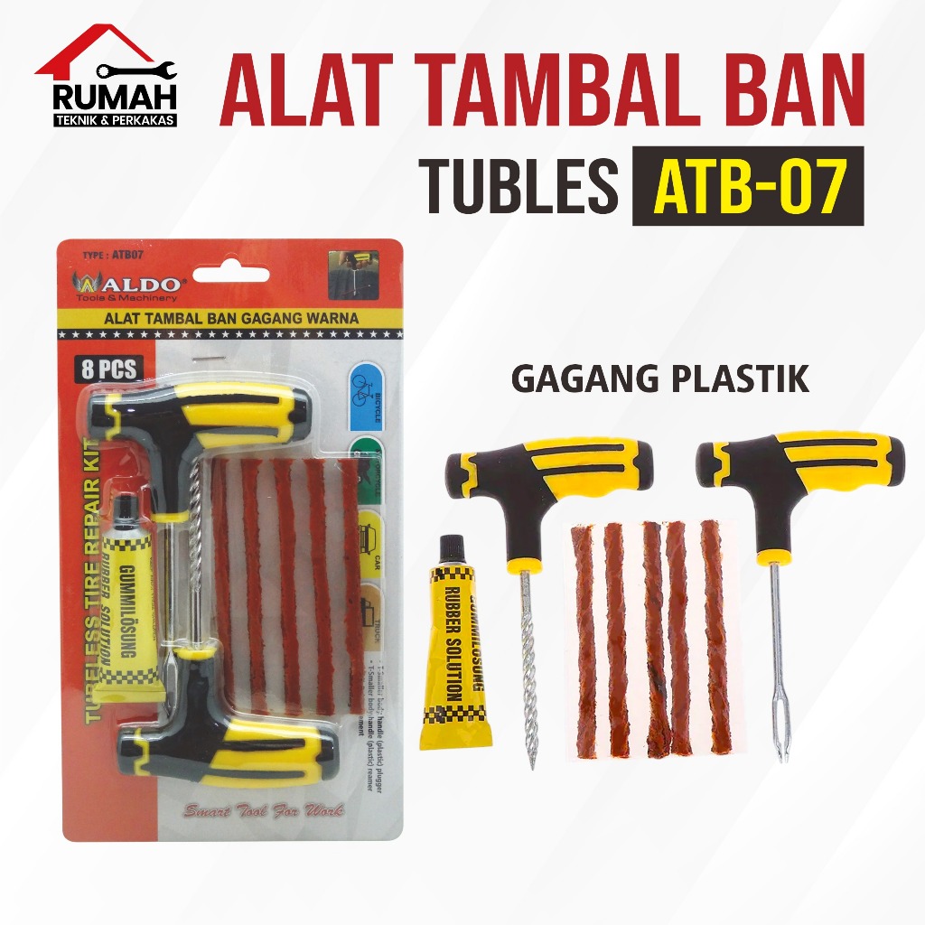 ALAT TAMBAL BAN TUBLES ATB-07 ALDO / alat tambal ban gagang plastik / alat tembak ban motor mobil pr