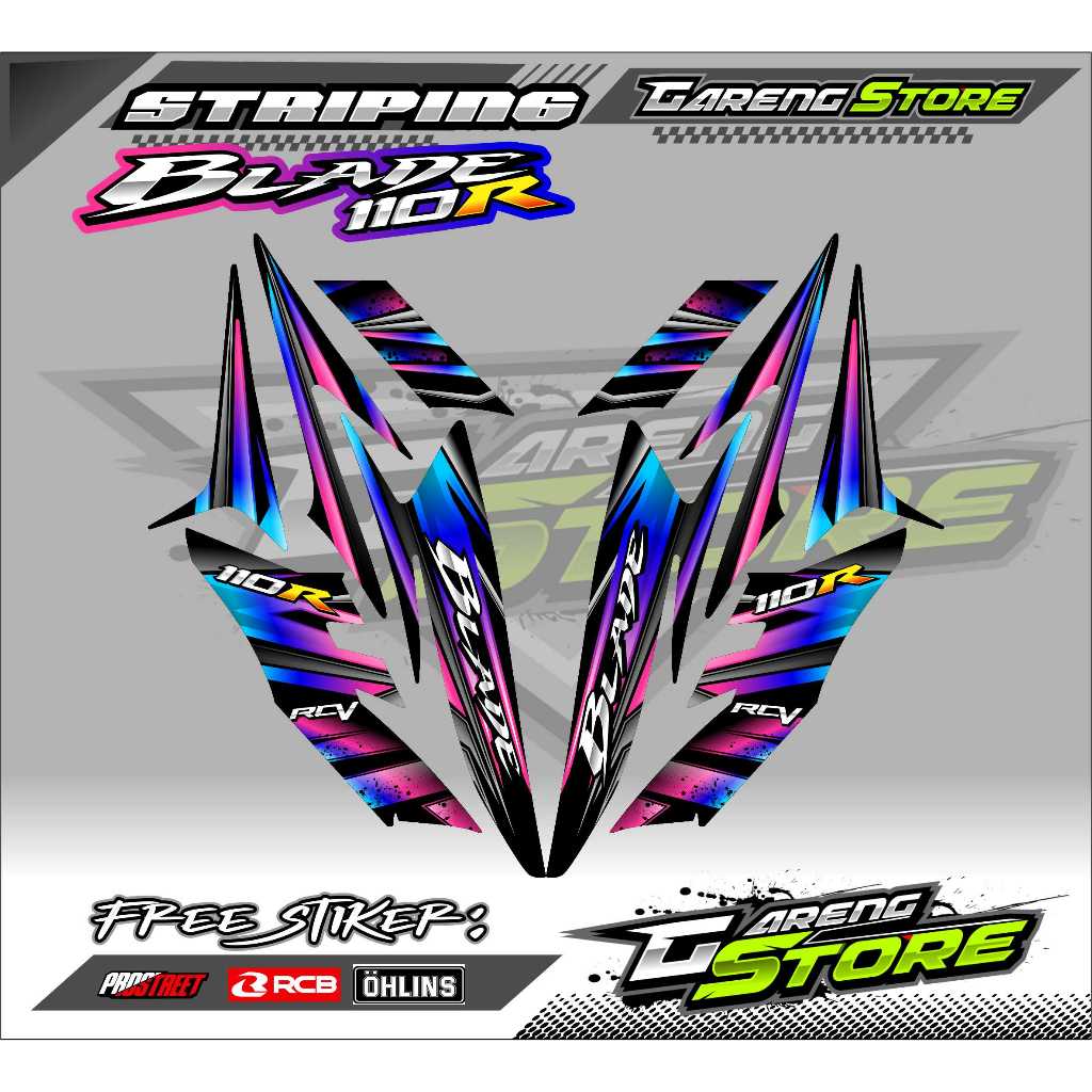 STRIPING VARIASI HONDA BLADE 110 R / STICKER LIST VARIASI MOTOR HONDA BLADE 110