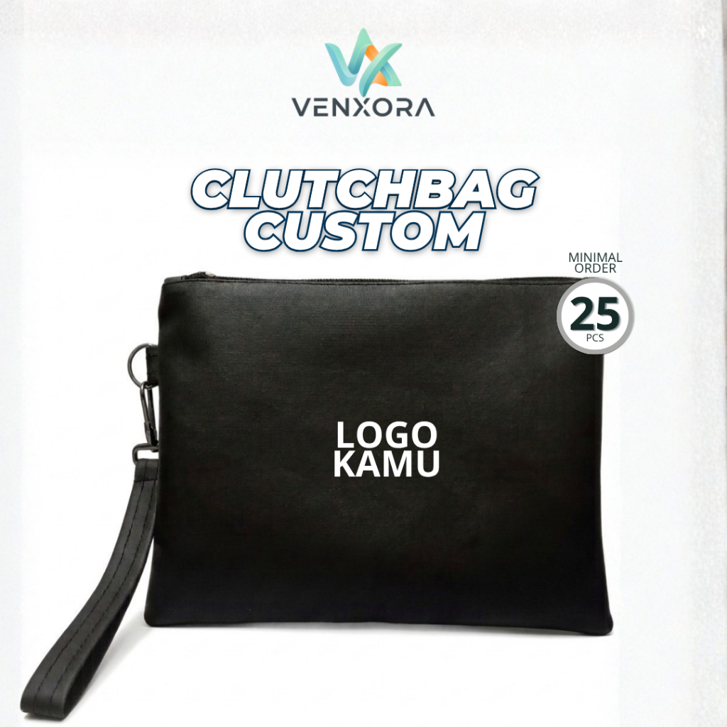 Clutch Handbag Dompet Pouch Custom Logo Bank Mandiri / Tas Tangan Pria Wanita / Souvenir Surabaya / 