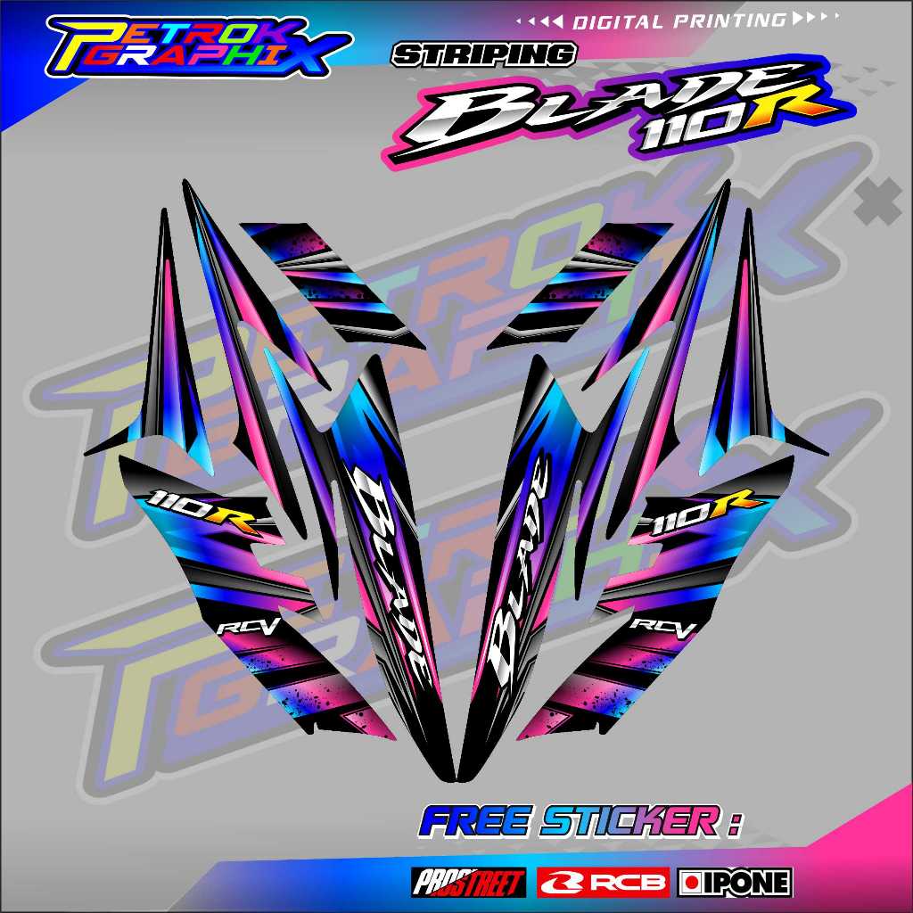 STRIPING VARIASI HONDA BLADE 110 R / STICKER LIST VARIASI MOTOR HONDA BLADE 110