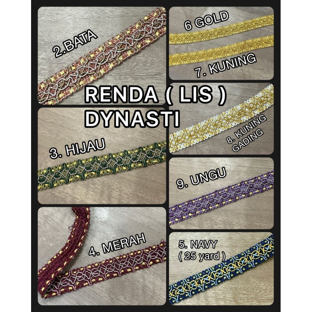 Renda Lis Gorden/ Renda Meteran Termurah