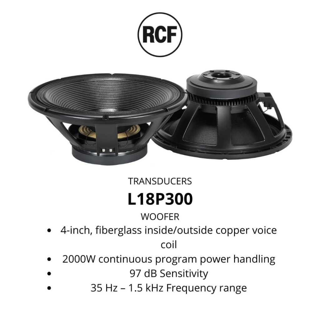 RCF L18P300 / Komponen Speaker / Transduser L-18P-300 RCF Komponen