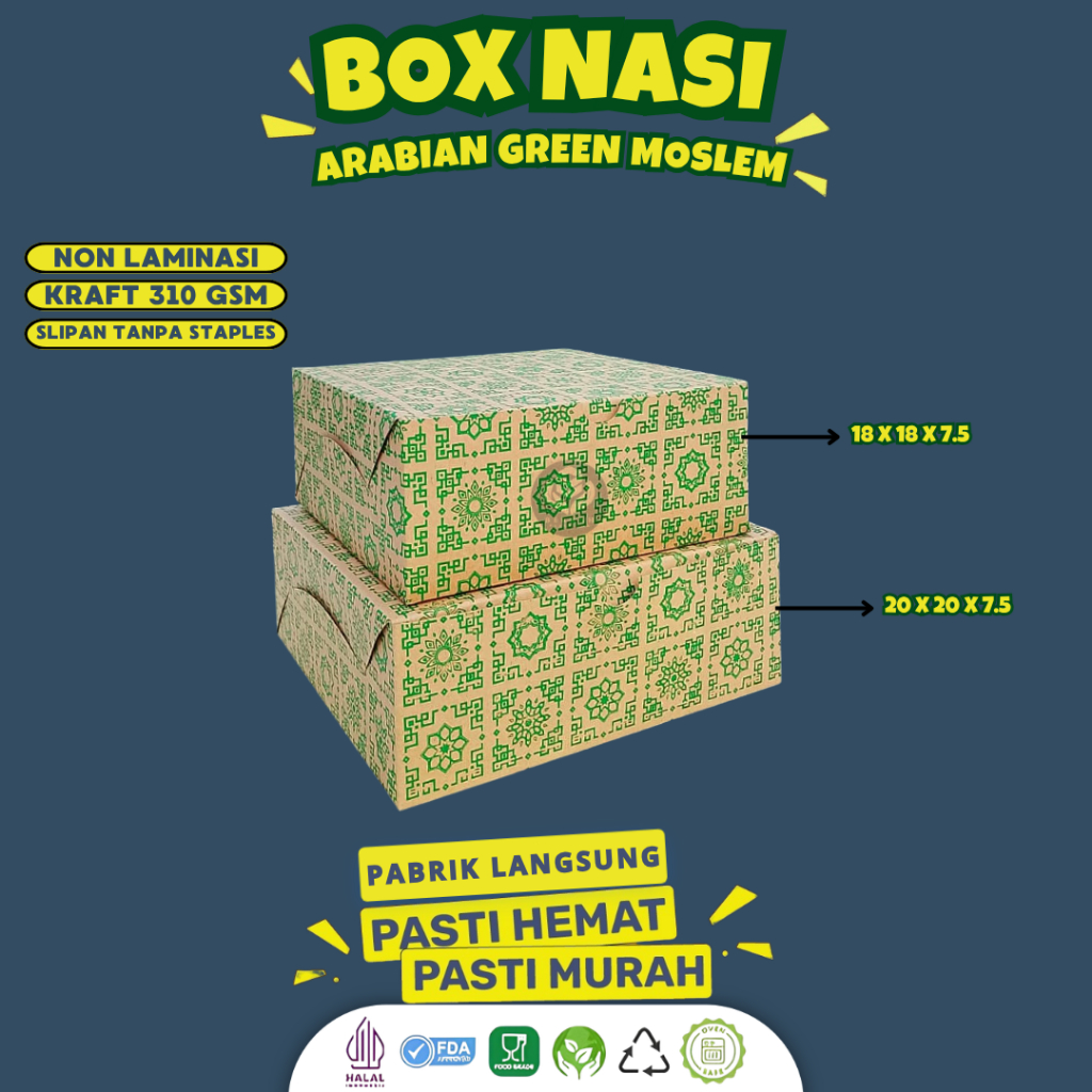 Box Nasi 20x20 Box Catering Dus Nasi 20X20  (B5K37-20X20X7.5 Cm)