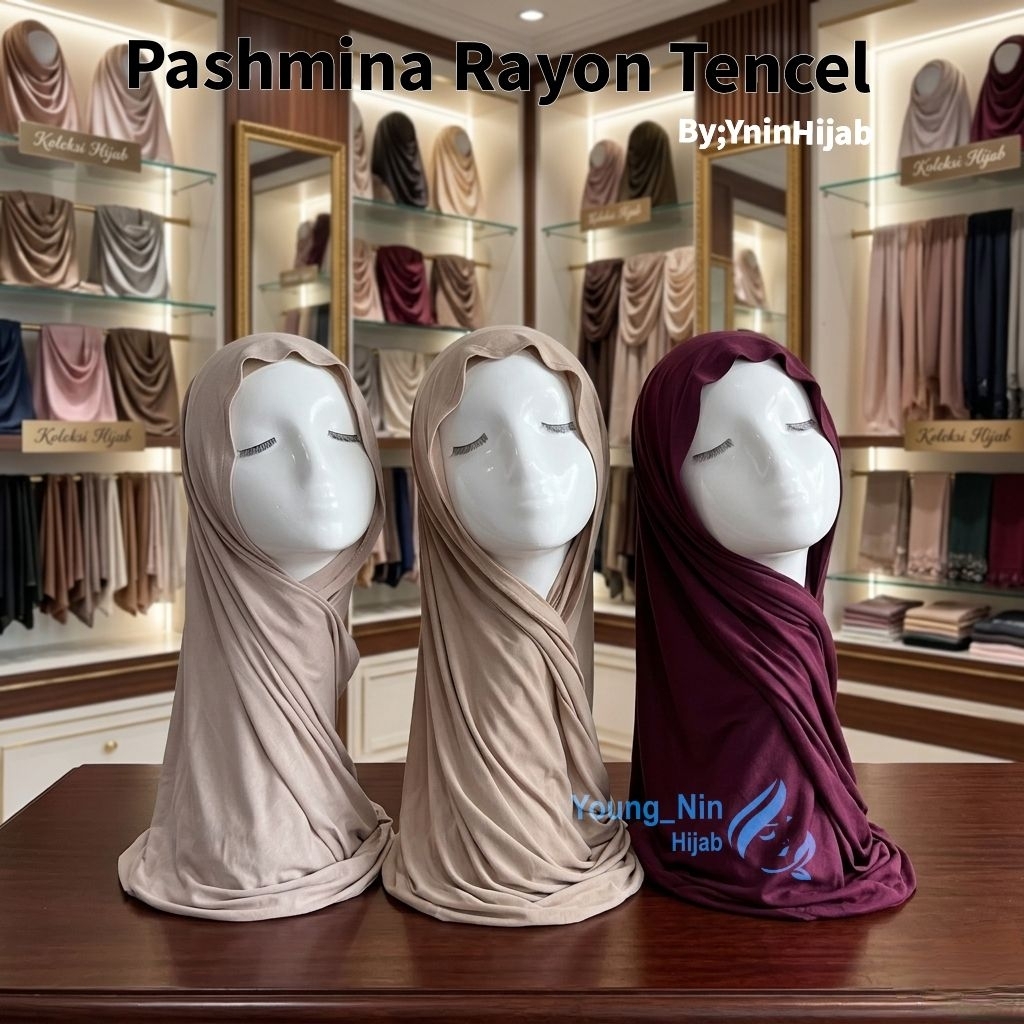 YninHijab - Pashmina Dubai Rayon Tencel//Pashmina Kaos Tencel Original