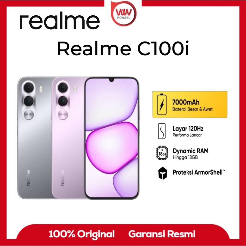Hp Realme C100i Ram 4GB Internal 128GB Garansi Resmi