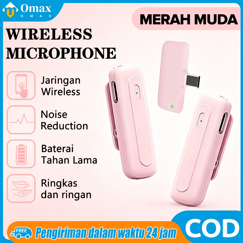 Mic Wireless Clip On Vlog Live Streaming HP Baterai Awet Mikrofon clip on nirkabel.Mic vlog nirkabel