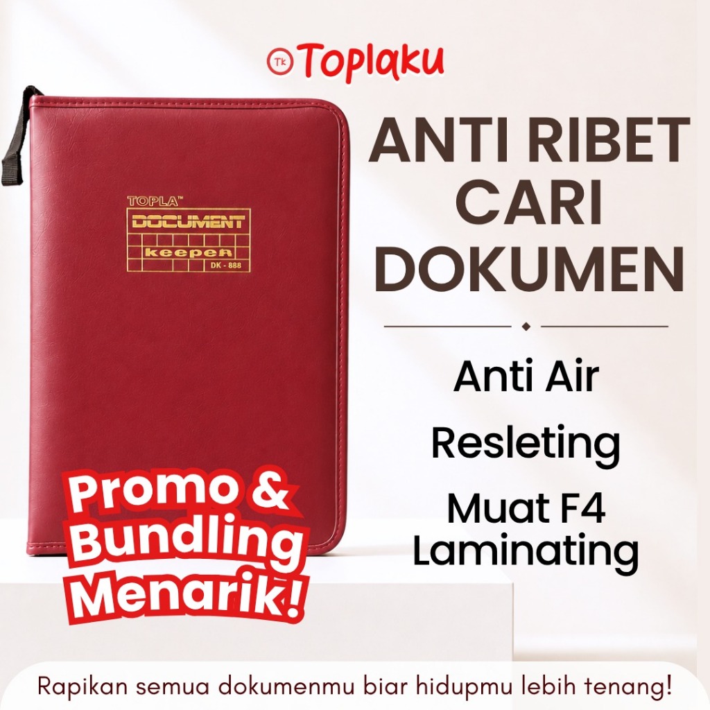 Blossoomstore - Map Ijazah Dokumen Keeper RESLETING ANTI AIR Document Clear Holder Plastik Tempat