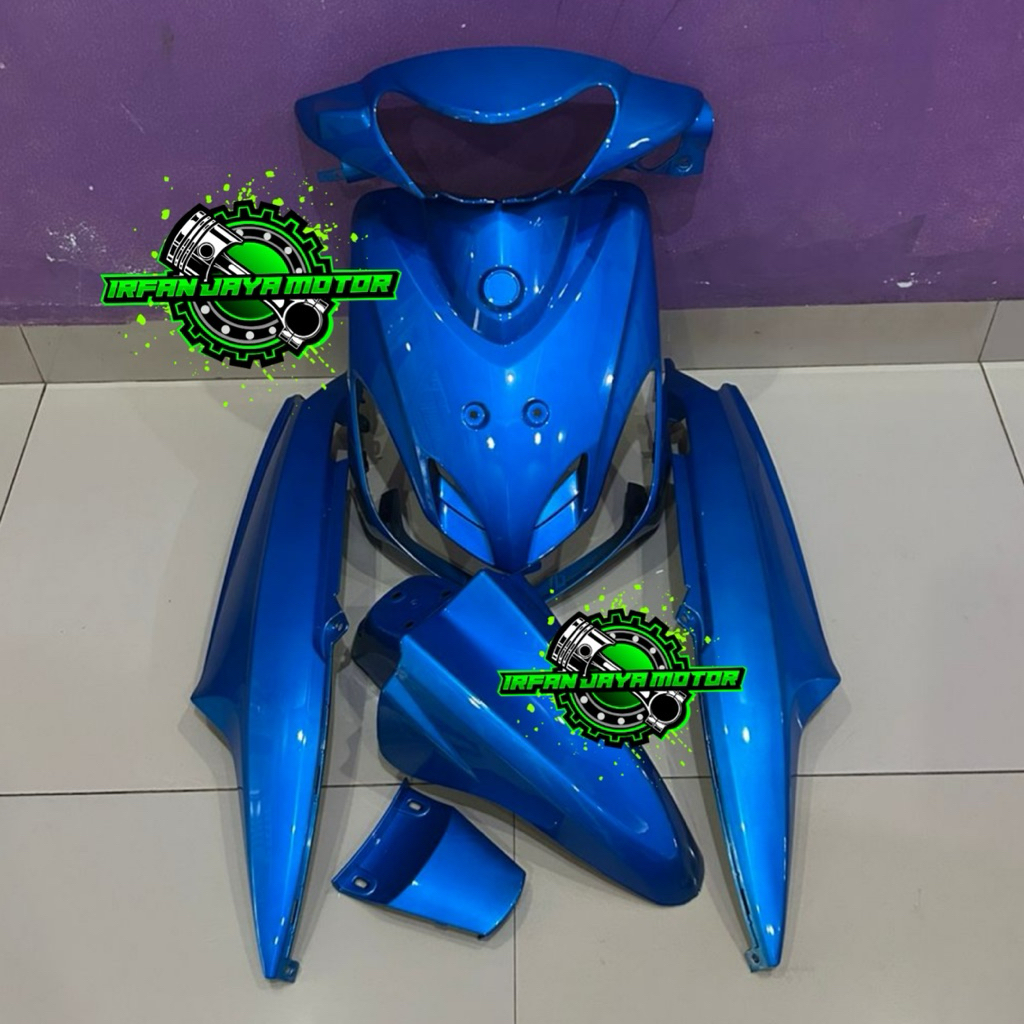 Cover body full halus Yamaha Mio Smile biru muda