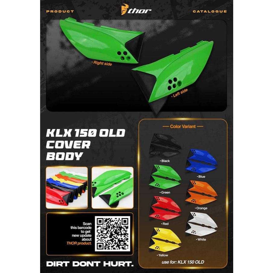Cover Body Samping KLX 150 Old THOR Body Belakang KLX Trail Cover Side Body Kawasaki KLX 150 Old Rac