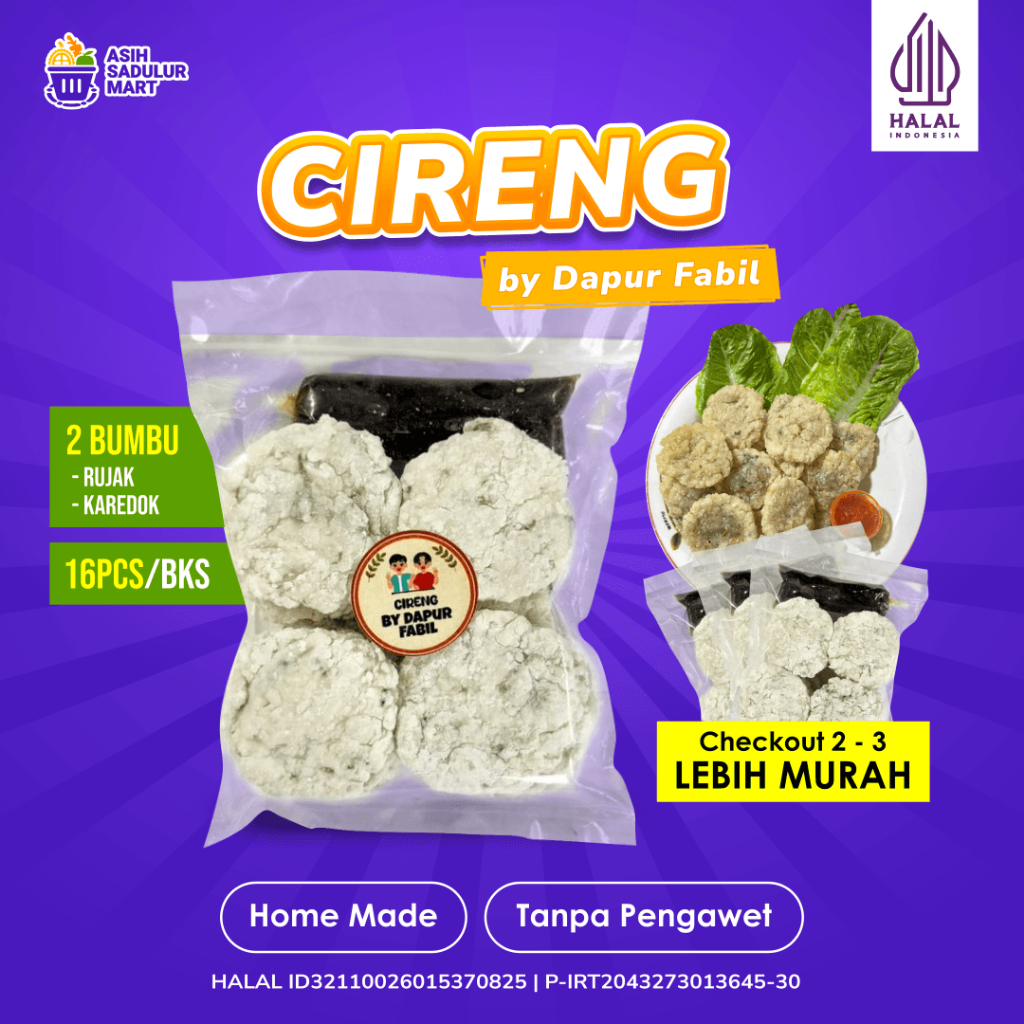 Cireng 1 Pack isi 16pcs Bumbu Rujak / Karedok Siap Goreng (Tanpa Pengawet) | Asih Sadulur Mart