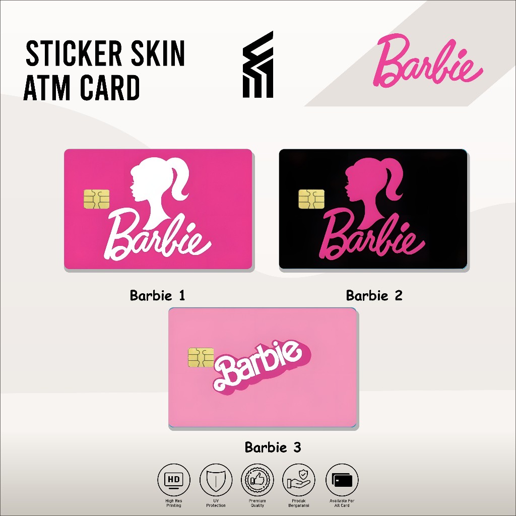 Barbie-Sticker Skin Card ATM Debit Credit Emoney Flazz E-Toll