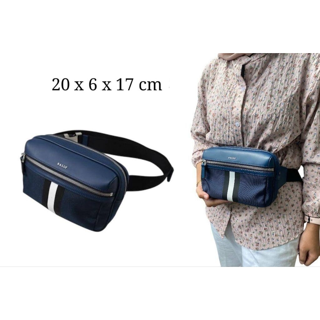 NEW  BALLY THATE BELT BAG BLUE SKY
