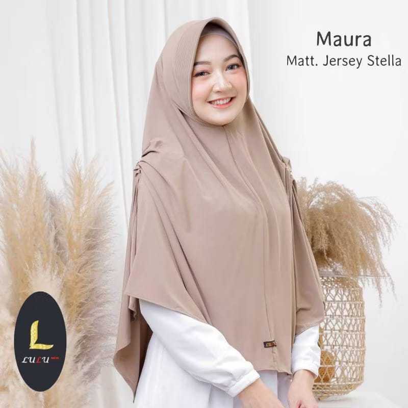 Hijab Jumbo Lulu Bergo - Jilbab Bergo Jersey - Hijab Jersey Lulu Maura Jumbo