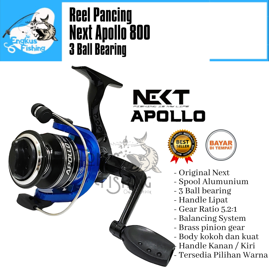 HOT DEALS Reel Pancing NEXT APOLLO 800 Aluminium (3 Bearing) Murah - Engkus Fishing