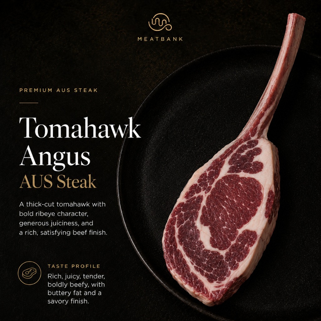MEATBANK TOMAHAWK ANGUS Daging Sapi Beef Ribs Steak Wagyu Aussie BBQ