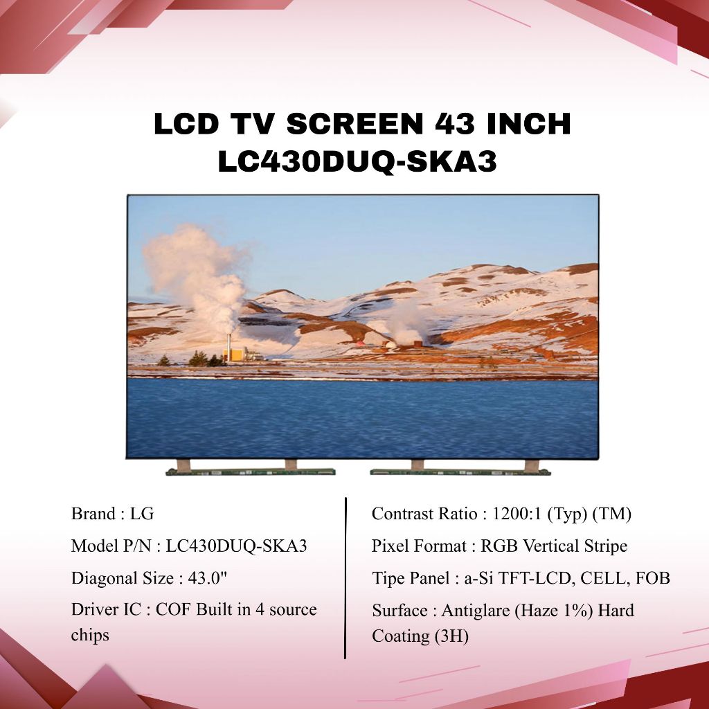 LG LCD TV SCREEN 43 INCH ORIGINAL #2 LC430DUQ-SKA3 LC430DUY_SHA1 LC430EGY-SJM1 LC430EQL-SJA4