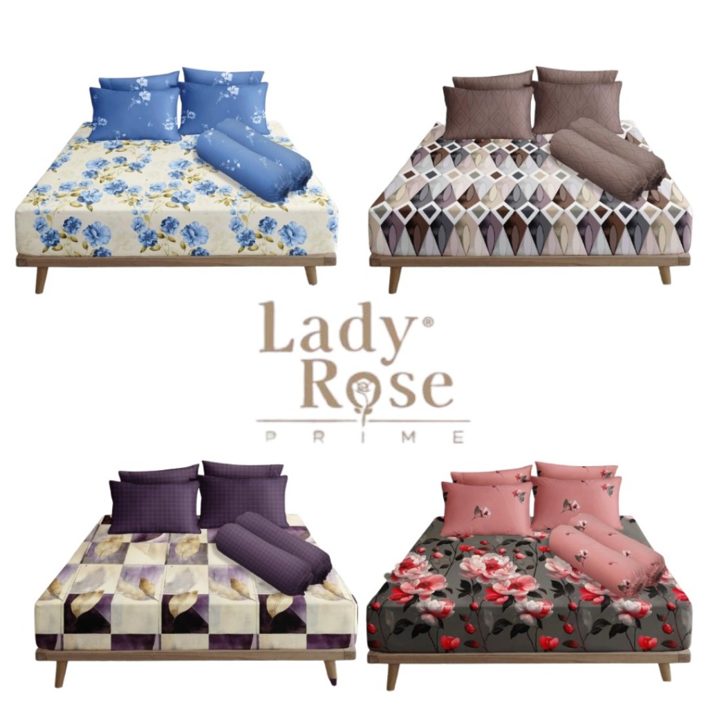 Sprei Lady Rose Prime Uk 160x200 & 180x200 King Tinggi 30 Seprei Fitted Minimalis Flower Kids Sprey