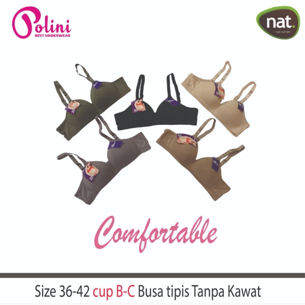 bra polini jumbo pushup warna polos campur random